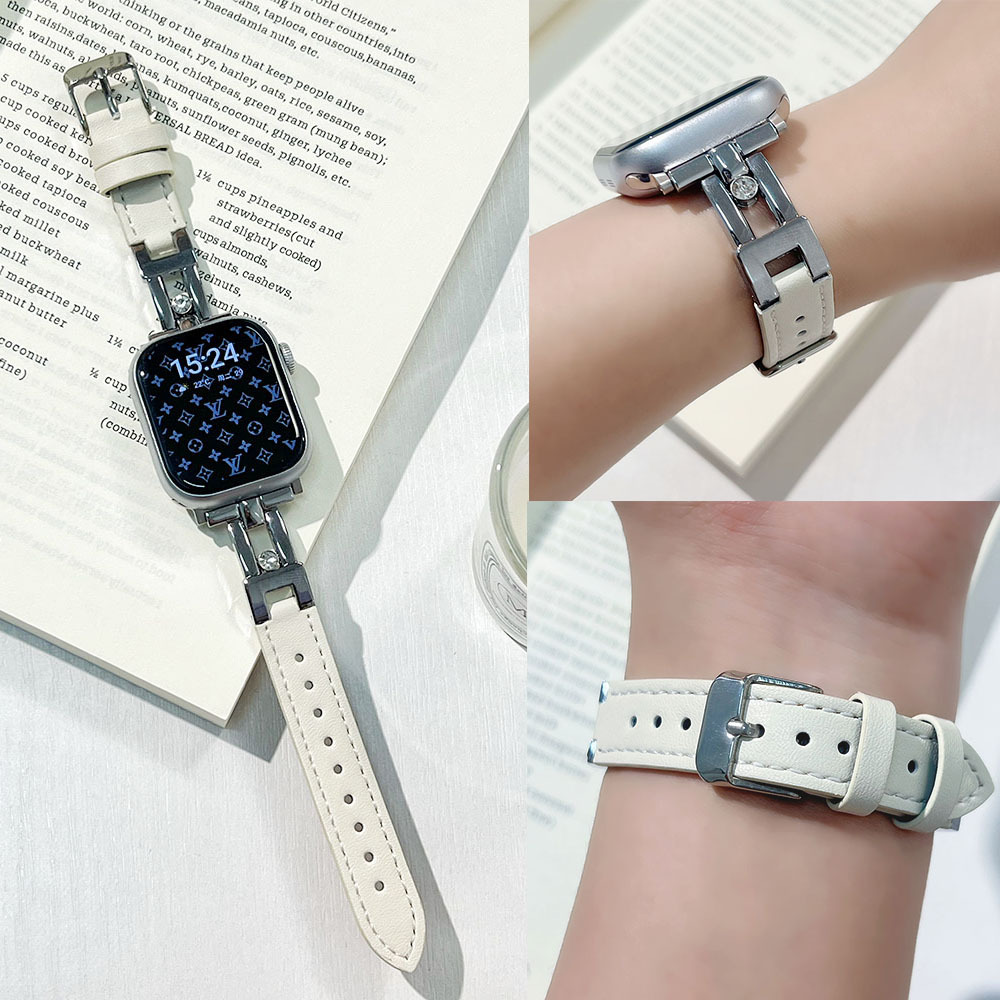 For Apple Apple iwatchS10 Watch Strap s987654SE Slide Light Luxury Fashion Leather Wristband
