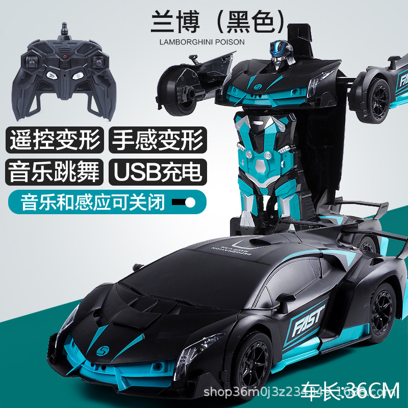 Control remoto de deformación de detección de gestos cargador de automóviles de carreras de cuatro ruedas robot grande niño niño coche de juguete súper grande