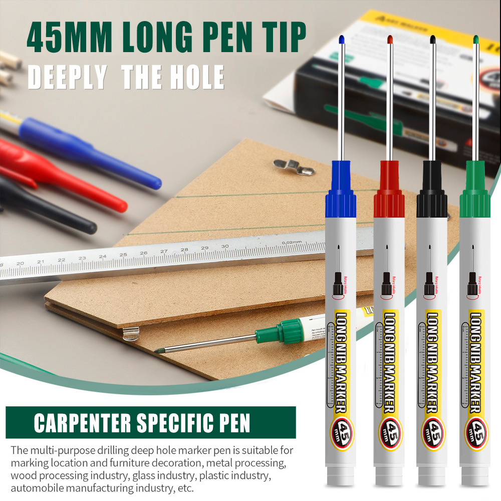 Bolígrafo transfronterizo de cabeza larga ultralarga de 45mm para carpintería y fontanero bolígrafo de marcado de baldosas de boca larga especial bolígrafo de marcado aceitoso