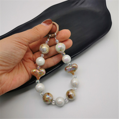 Xiaohongshu same style two-color colorful mobile phone chain live broadcast same style handmade beaded chain bag mobile phone case pendant for women