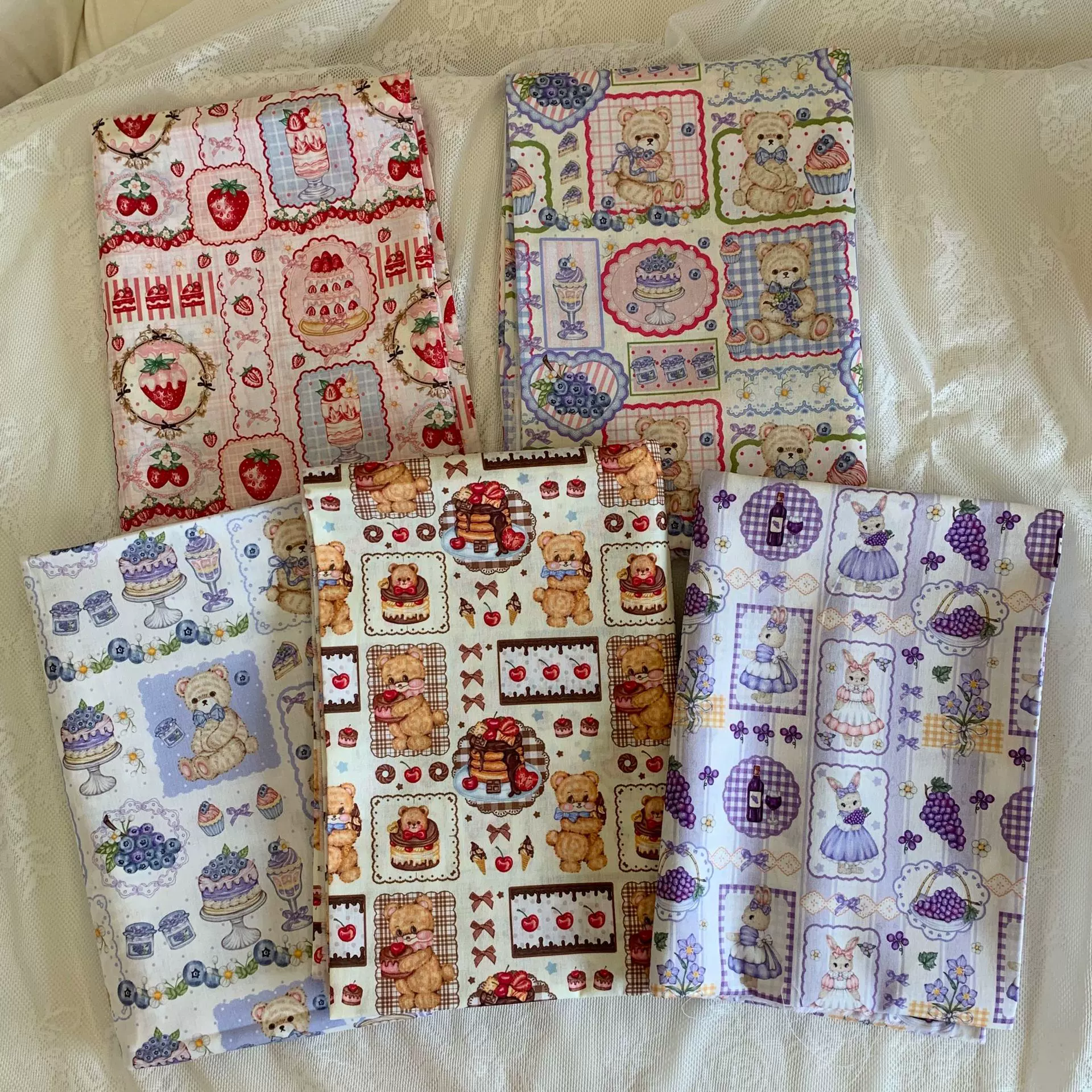 纯棉可爱印花布料 昭和风拼布卡通面料 箱包裙子童装连衣裙家居服