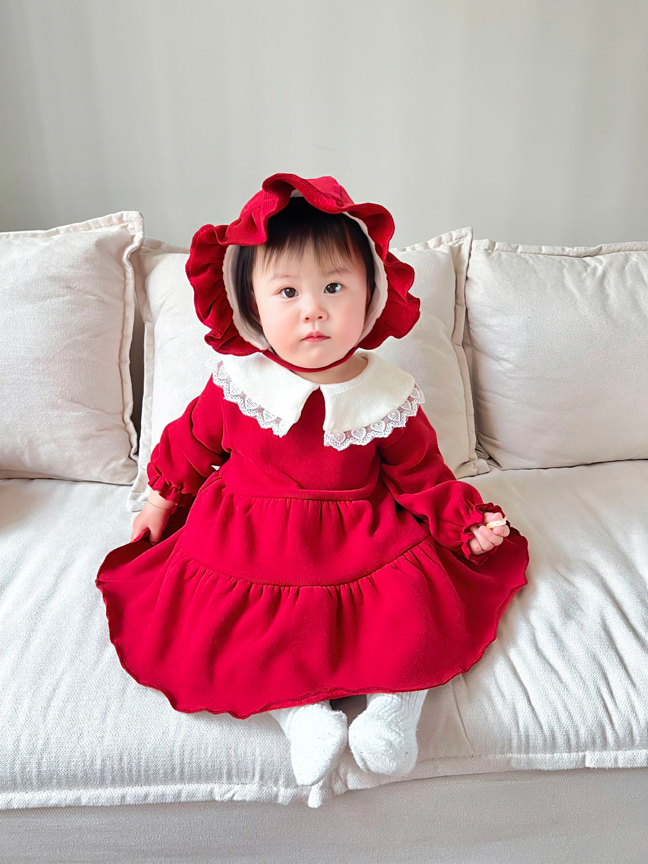 Ropa versátil para bebés para el Año Nuevo, Clase A, otoño e invierno 2025, pelele retro para bebés recién nacidos de otoño