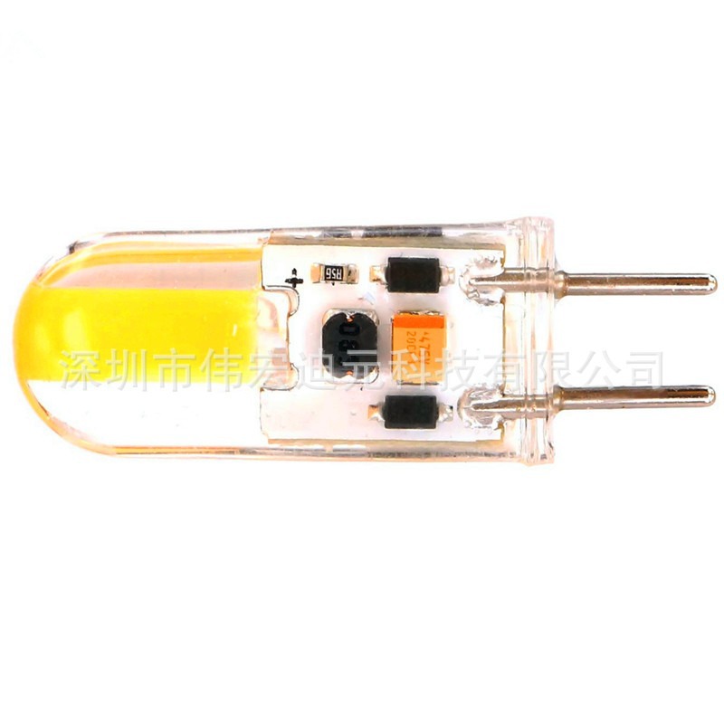 GY6.35 bombilla led bombilla de silicona COB fuente de luz de cristal de zafiro granos de la lámpara ledACDC12V2W oscurecimiento