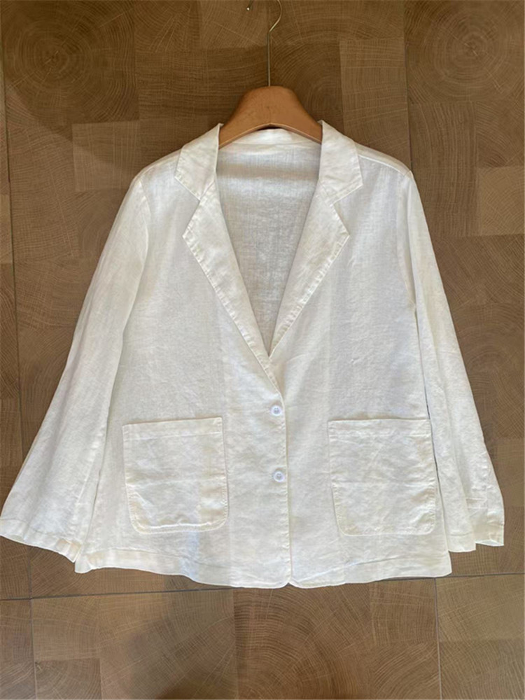 Retro Artistic Cotton-linen Blazer, New Autumn Japanese Style, Loose Casual Slim-fit Versatile Niche Women's Suit Jacket_ecoleips.com