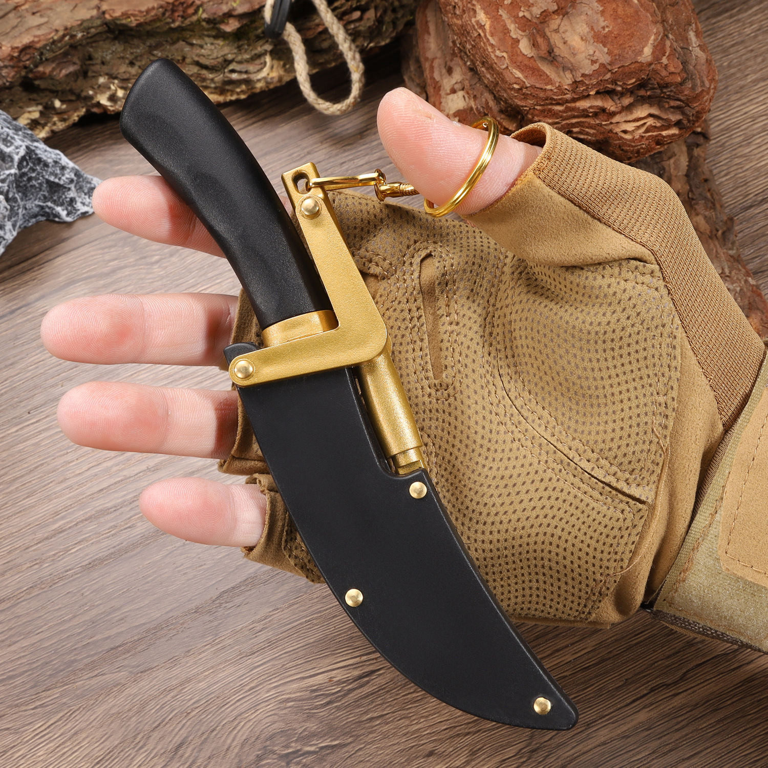 Cuchillo Xuanyuan con cuchillo de acero con funda de cuchillo cuchillo para exteriores Cuchillo para comer carne de Mongolia Cuchillo de carne de mano Cuchillo de fruta Hummingbird D2