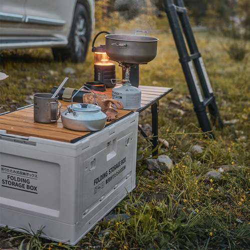 Outdoor side-opening aluminum alloy cover folding storage box car trunk home camping box car storage box