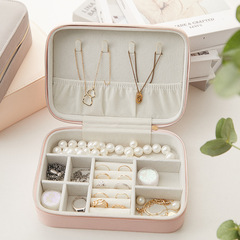 Cross-border portable jewelry box flip simple earrings stud ring storage Amazon multi-functional accessory storage box