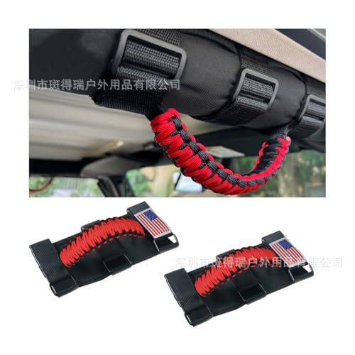 Cross-border in-stock product suitable for JEEP Wrangler roof grab handle, Jeep vehicle paracord woven handle, off-road vehicle interior handle