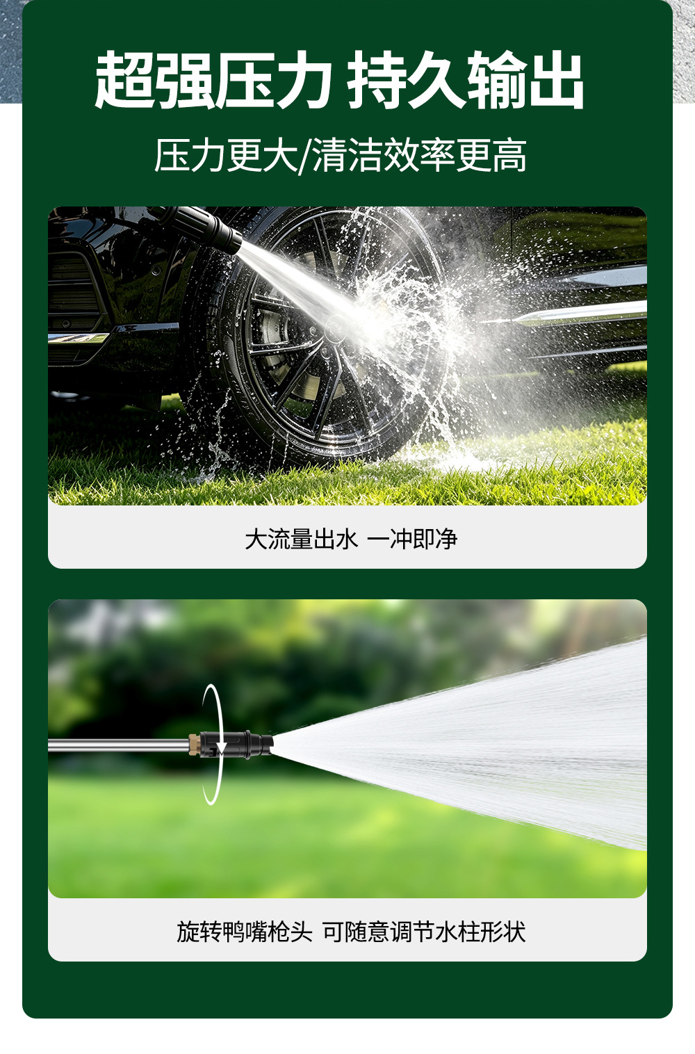 New energy external discharge high-pressure cleaning machine 220V powerful floor and car washing water gun, portable outdoor car washer for home use