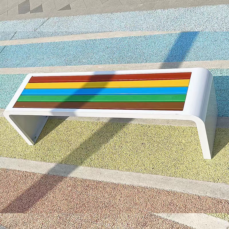Banco de parque para exteriores, doble asiento de acero inoxidable, ideal para estaciones de autobús, plazas y patios de ocio image 10