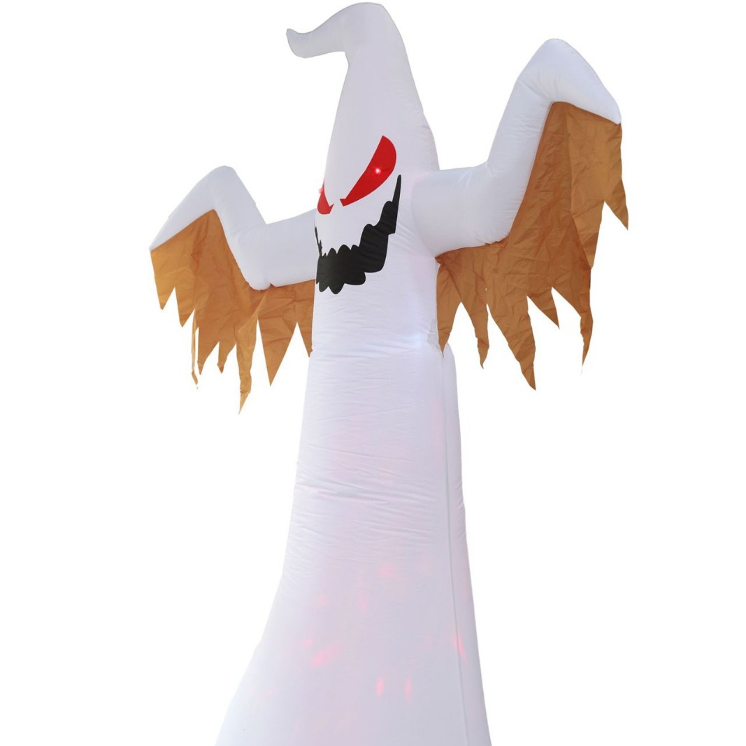 Amazon explotó 2.4m Halloween LED infláble fantasma blanco de color lámpara de llama luminosa horrores accesorios decorativos