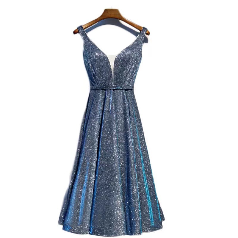 blue evening dress