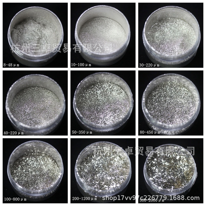 Wholesale Hot-Selling Sparkling Silver Foil Powder Nail Art Glitter Pure Silver Glass-Coated Silver Powder Nail Glitter Silver Flakes Diamond Powder