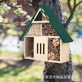 跨境木质昆虫窝园林造型昆虫小房子悬挂蜂蜜屋昆虫旅馆蝴蝶屋鸟窝