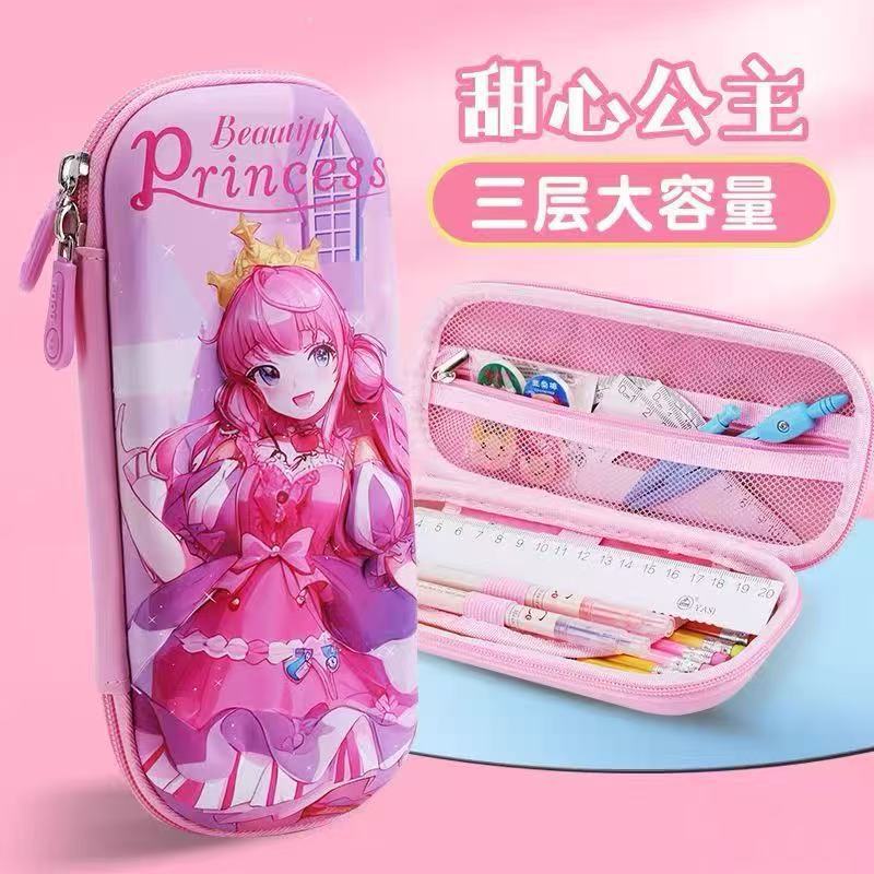 Estuche para lápices de alto valor para estudiantes Estuche para lápices portátil de gran capacidad Estuche duro EVA Estuche para papelería para niñas Estuche para lápices resistente al desgaste