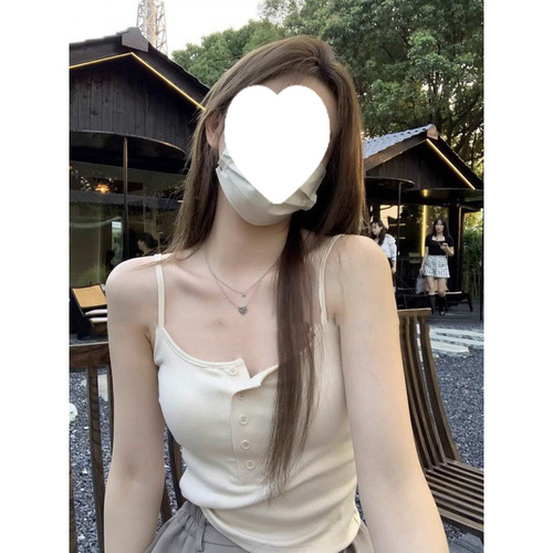 纯欲风甜美小吊带背心女内搭夏季新款韩版辣妹针织打底带胸垫上衣