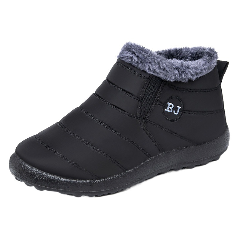 Botas de algodón de invierno, nuevo estilo, transfronterizas, talla grande, zapatos de algodón con forro polar, botas de nieve gruesas y cálidas, botines sin cordones para parejas, venta al por mayor