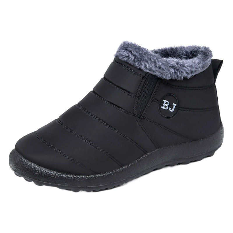 Новые зимние хлопковые ботинки, большие размеры, трансграничная хлопковая обувь, на флисовой подкладке и утолщенные, теплые зимние ботинки, короткие ботинки без шнуровки для пар, оптом.