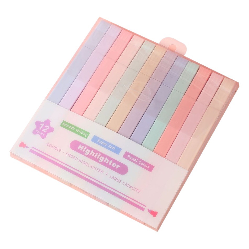 Venta caliente transfronteriza resaltador de cabeza oblicua protección para los ojos pluma de marcado clave de color en caja pluma de diario de Estudiante de alto aspecto al por mayor