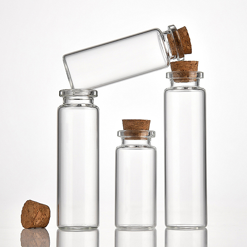 Controlled Bottles with 22mm Cork Stoppers, Small Glass Bottles for Ceylanite, Crushed Stone, Candy, Agarwood, Mini Wishing Bottles, Drift Bottles