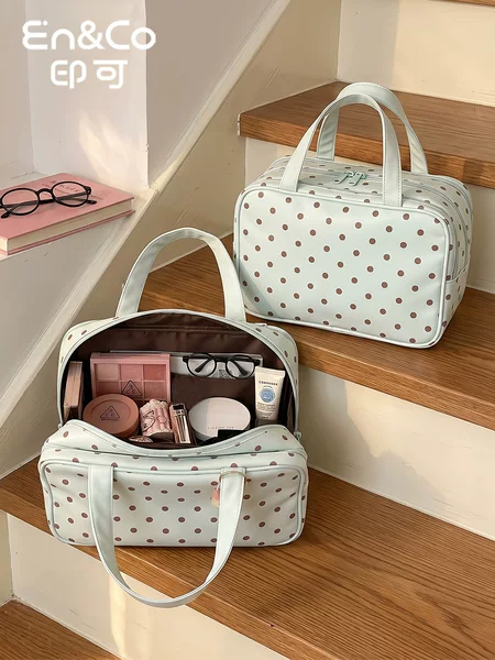 Cosmetic Bag Wholesale Polka Dot Ins Style Three-Part Multifunctional Large Capacity Travel Portable Storage Bag for Women