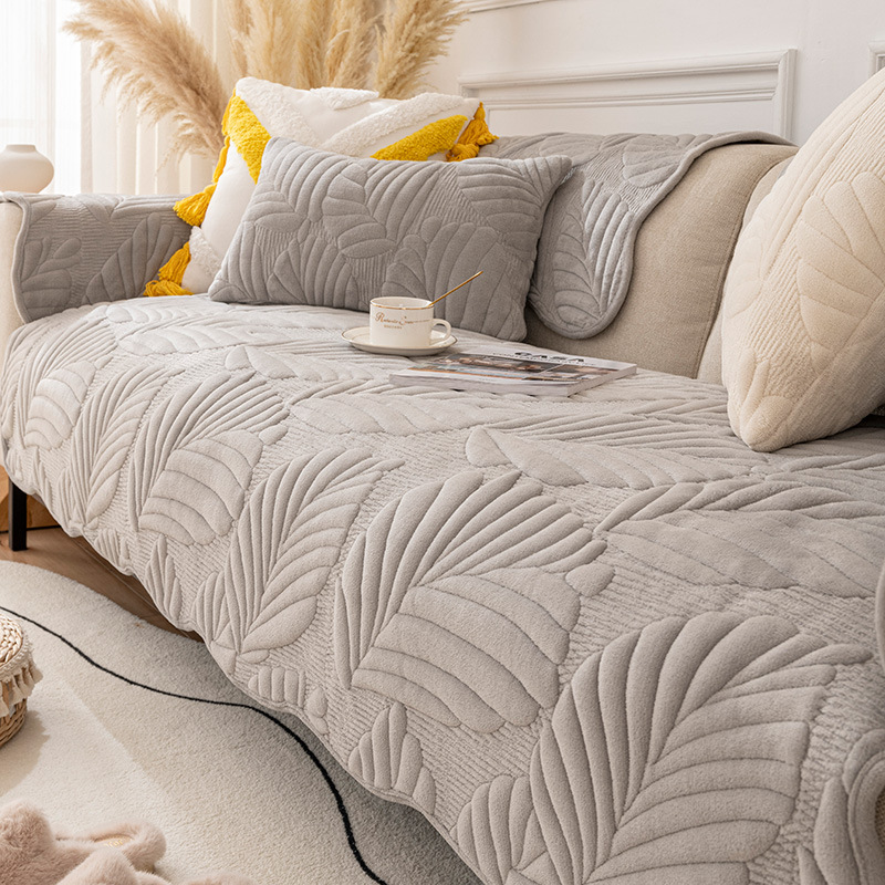 Funda de cojín de terciopelo de leche para sofá, antideslizante, estilo nuevo 2025, funda completa de tela simple y moderna, venta al por mayor transfronteriza