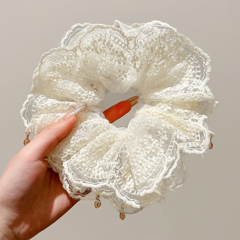 Anillo de pelo de intestino grueso suave francés para mujer 2025 nuevo círculo de intestino grueso coreano de alta gama Advanced Large Hairy Cuerda para la cabeza para mujer