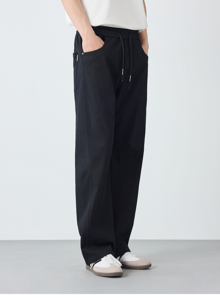 Quần dài nam ống rộng phong cách Mỹ casual — đen chi tiết 28