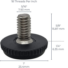 5/16"-18&L5/8"英制不锈钢可调脚调整脚调节脚垫调平脚家具配件
