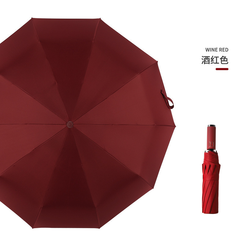 Paraguas grande totalmente automático para hombre, reforzado, doble uso para sol y lluvia, protección solar, paraguas plegable, venta al por mayor personalizada image 21