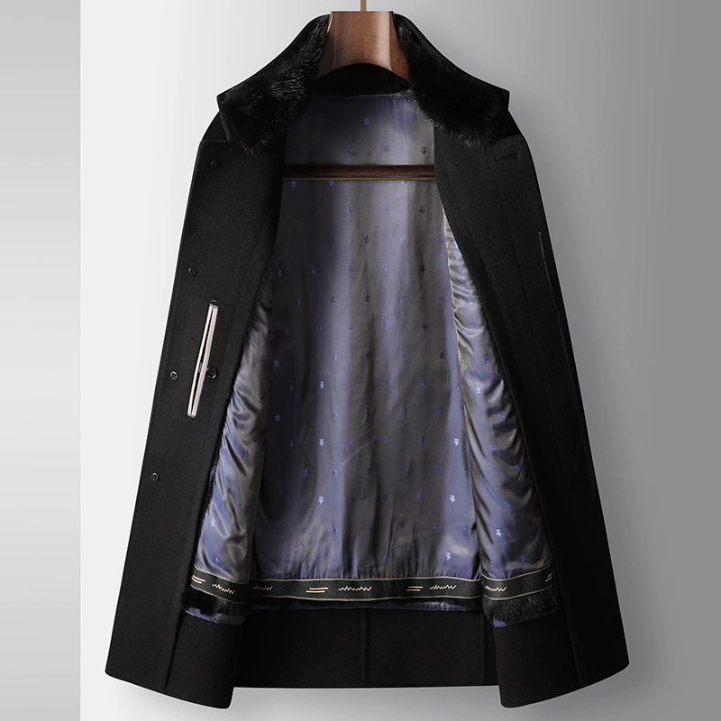 Demi-season woolen coat, liner, woolen jacket, increased thickness