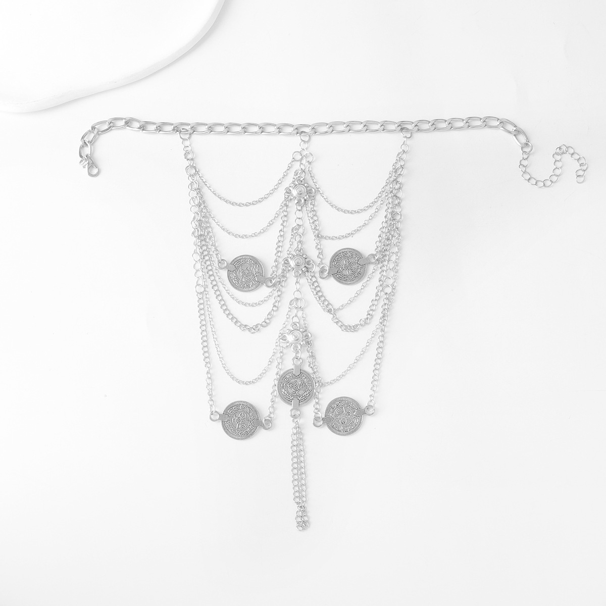 Exotic retro fashion multi-layer fringed anklet female, metal chain instep chain cos court style foot decoration | Dabongkeer Custom Jewelry