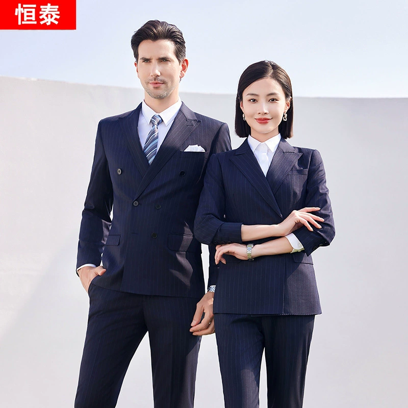 Blue set for men and women, suit for work