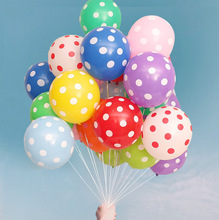 12寸2.8克糖果色波点乳胶气球生日派对节日气氛布置圆点乳胶气球