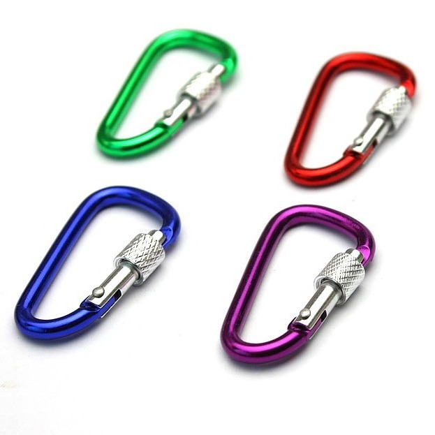 Suministro de fábrica de alta calidad N ° 8 en forma de D mosquetón de aleación de aluminio con cerradura grande en forma de D hebilla