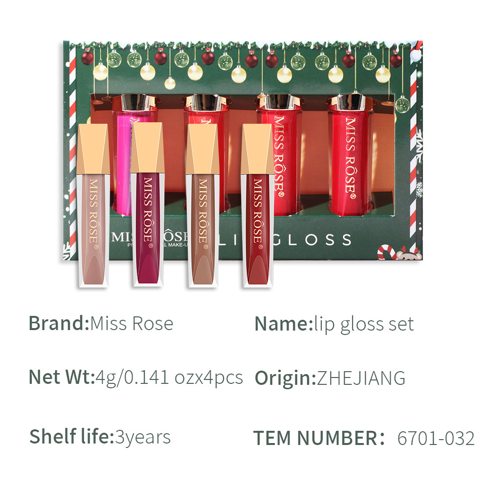 Christmas Makeup Lip Lacquer Sets Of Boxes Matte Finish Non-fading Lipstick Kit display picture 3