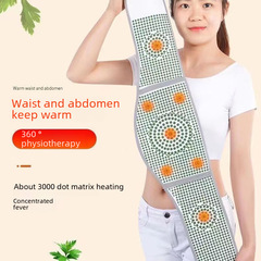 Mugwort Waist Belt for Warmth, Self-Heating, Abdominal Support for Men and Women, Menstrual Warm Stomach Protection, Sleeping Belly Protection, Cold Prevention Gadget