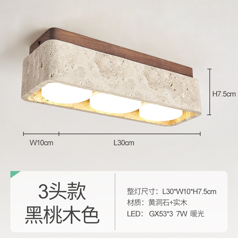 Estilo de seda cueva amarilla lámpara de techo de piedra Arte Creativo nórdico lámpara de techo pasillo japonés entrada B & B balcón