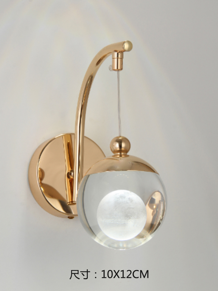 lámpara de cabecera lámpara de pared diseñador de cristal pasillo decoración lámpara de pared dormitorio diseño simple lámpara de cabecera lámpara de pared