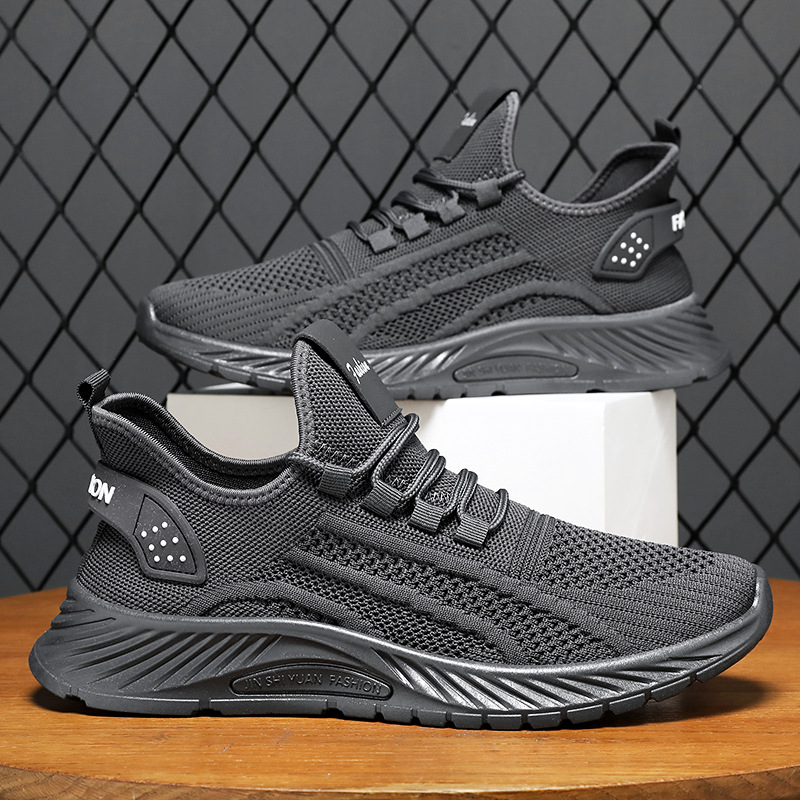 Zapatos de verano para hombres nuevos zapatos para correr de todo fósforo de color sólido zapatos para hombres transfronterizos zapatos deportivos casuales de pies transpirables y sin olor