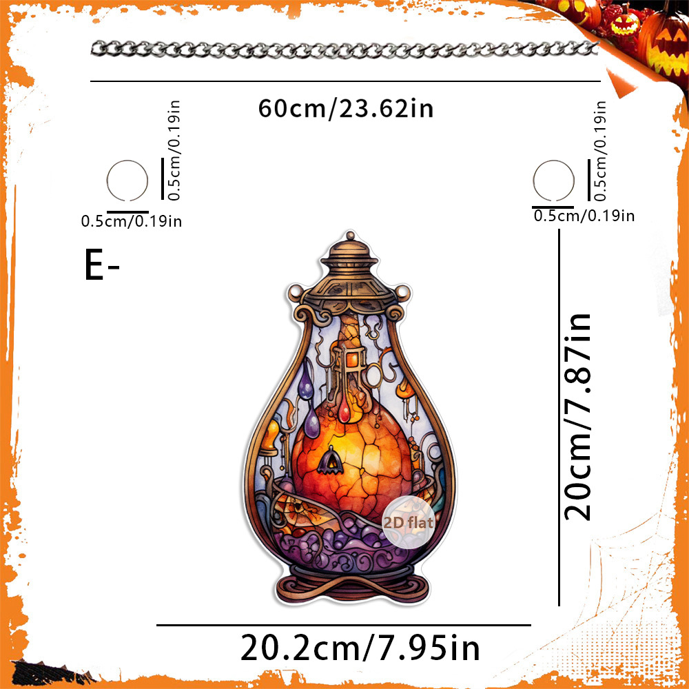 Decoración de Halloween transfronteriza cabeza de calabaza malvada 2D acrílico disco colgante ventanas de color porche colgante