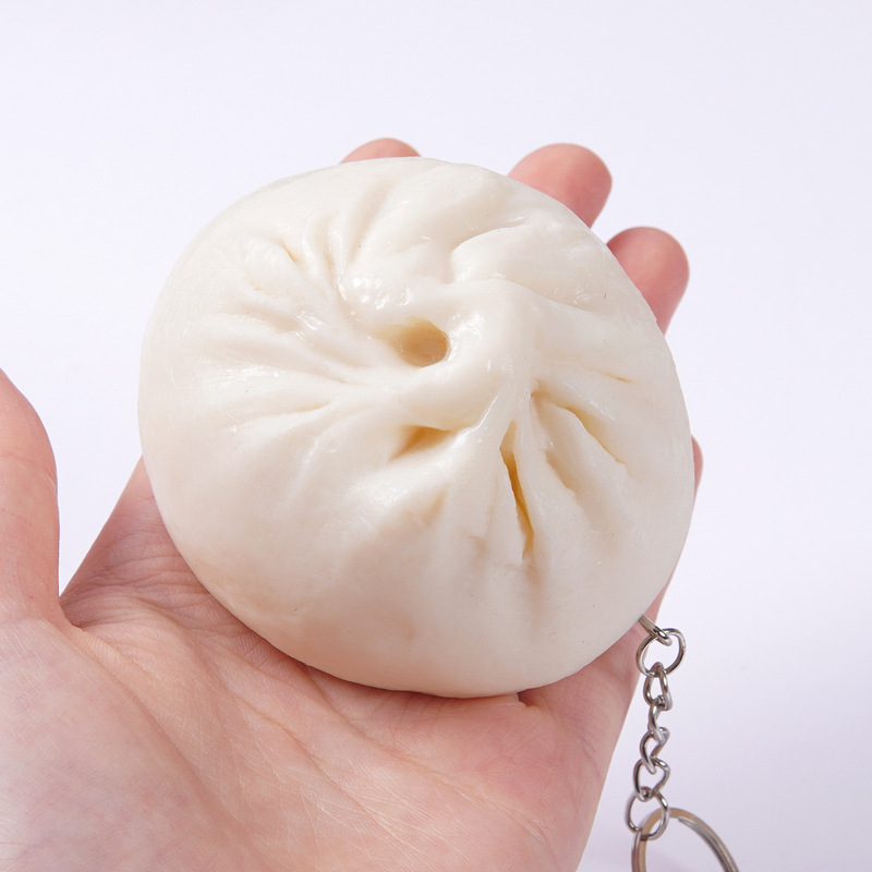 8cm仿真食物包子大肉包模型PVC假食品面点菜品摆件仿真食玩钥匙扣|undefined