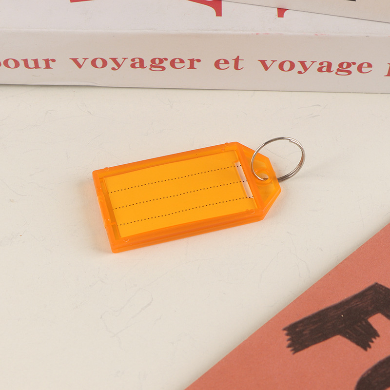 Claves de plástico PP de color plegable etiqueta de etiqueta de equipaje etiqueta de hotel número de etiqueta de marca llavero