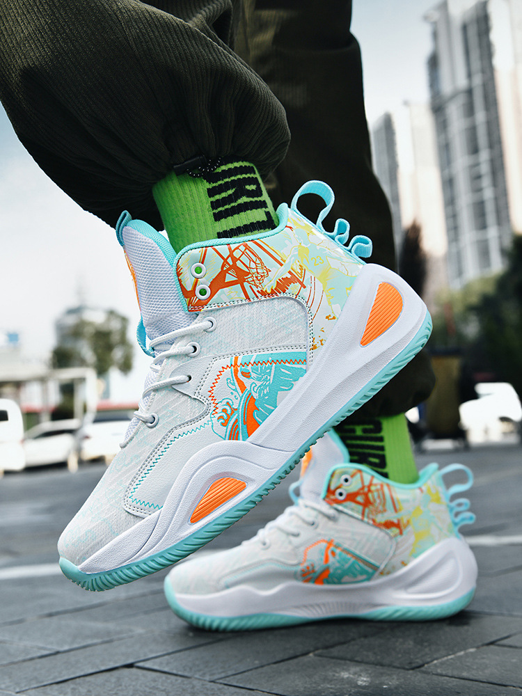Zapatos de baloncesto de cuero para hombres, zapatos de alta altura impermeables, nuevos zapatos antideslizantes de entrenamiento profesional para estudiantes, moda de zapatos de fútbol