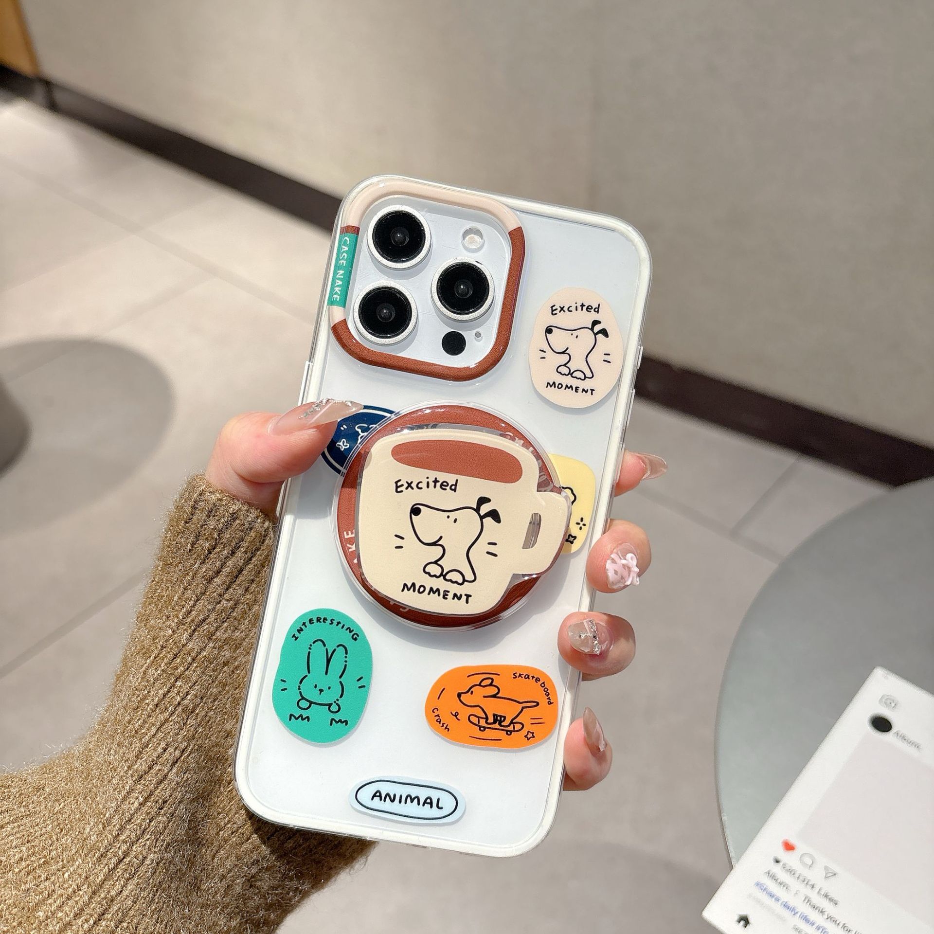 Ins etiqueta de color de nicho cachorro gato para Apple 16ProMax pareja 15Pro funda para teléfono móvil 14/13