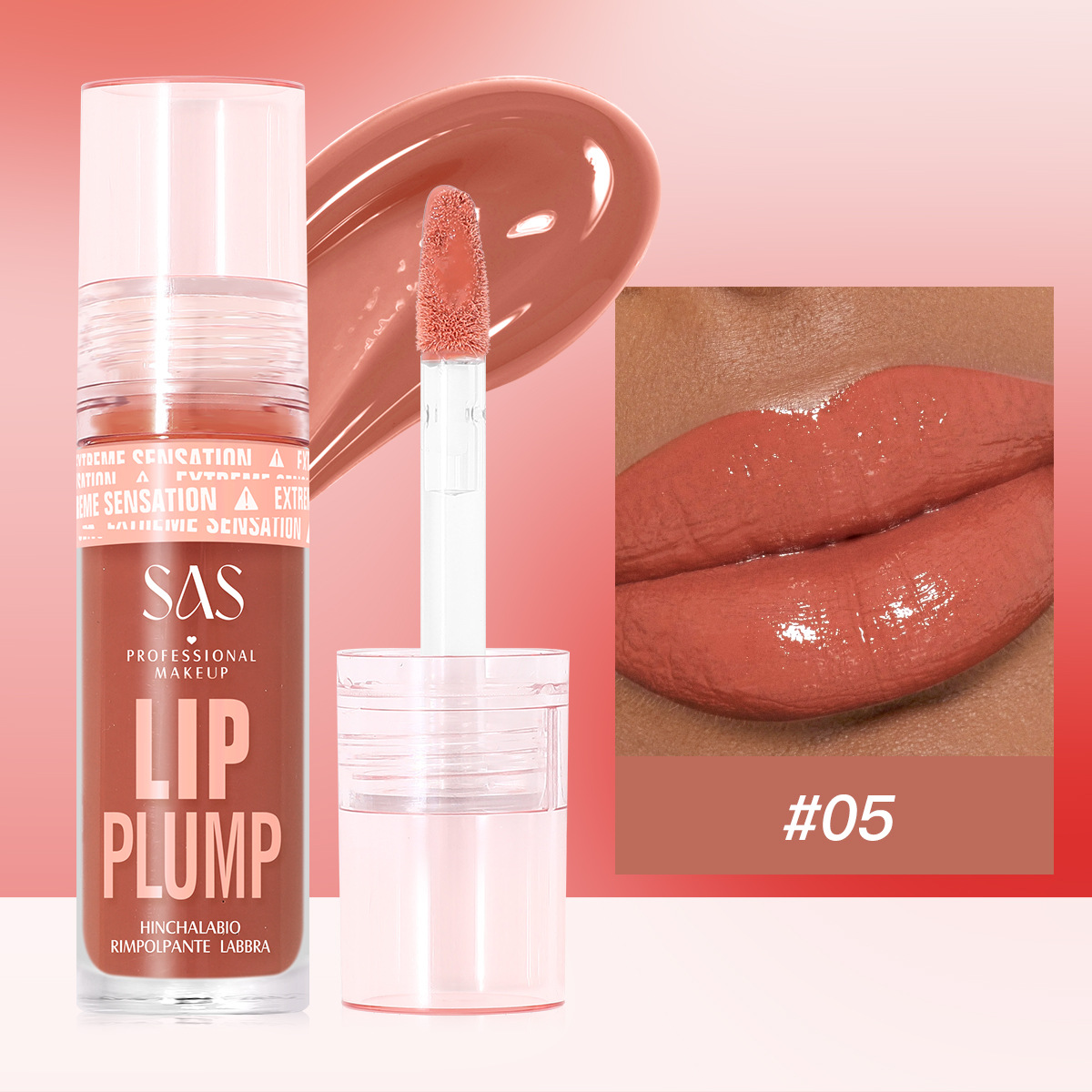SAS belleza estilo explosivo transfronterizo venta caliente brillo de labios realce de labios nacarado esmalte de labios hidratante e hidratante al por mayor SAC131