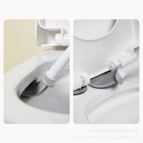 Internet celebrity mini silicone toilet brush household no dead corner toilet cleaning brush wall-mounted detachable toilet brush