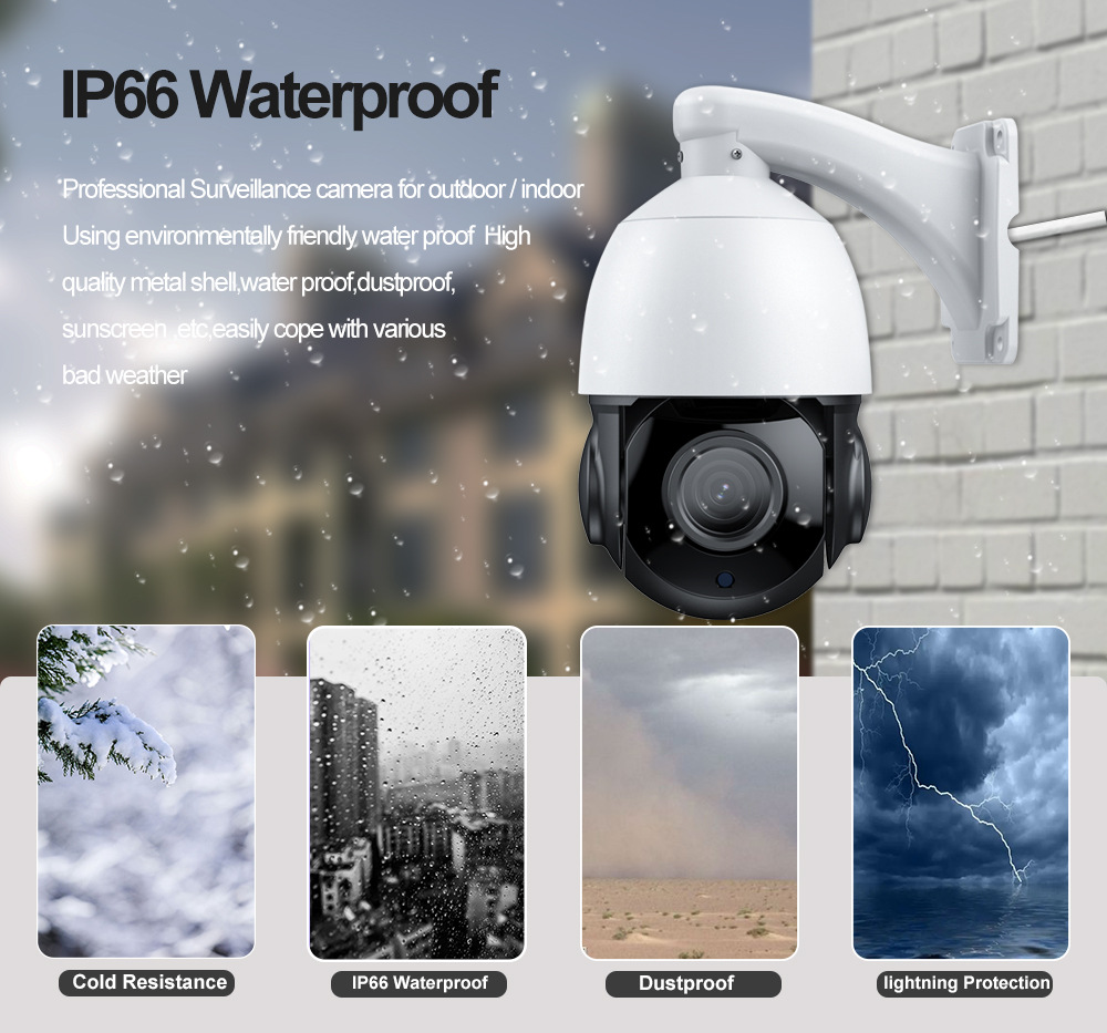 POE 8MP zoom IP PTZ CCTV kamera, dış mekan, HD kızılötesi gece görüşü
