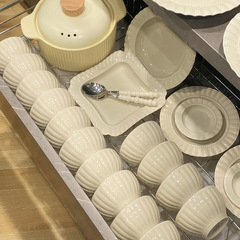 高級陶器食器セット、家庭用食器、食器、ボウル、ミルク、高級グレー丼、皿、キッチン用品