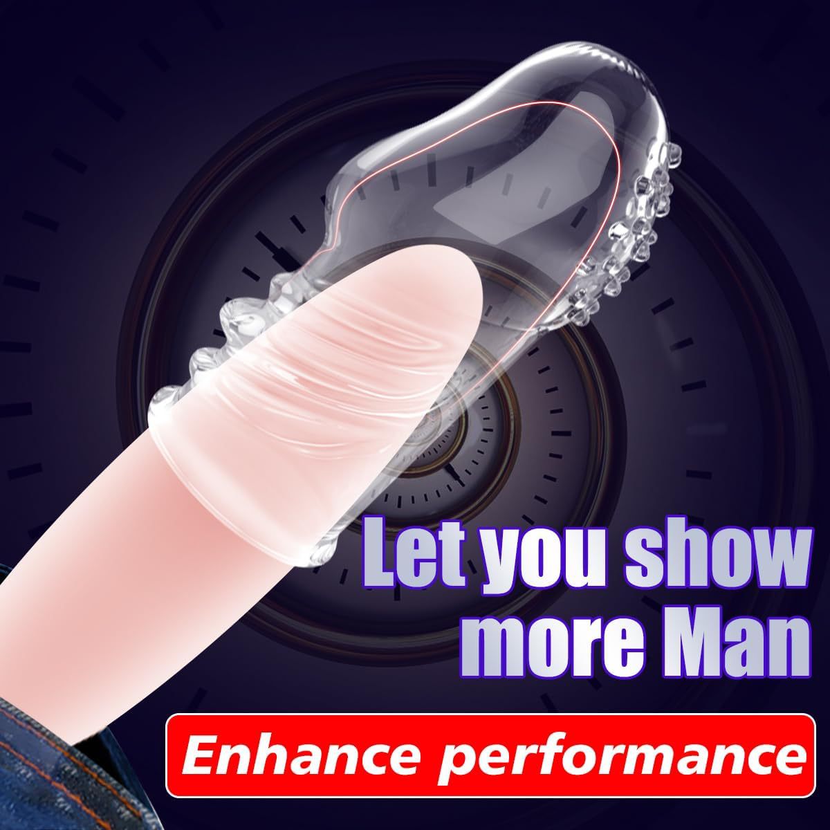 Open and Closed Glans Cover Penis Sleeve Set, TPE Delay Sleeve, 6-Pack — detail image 4